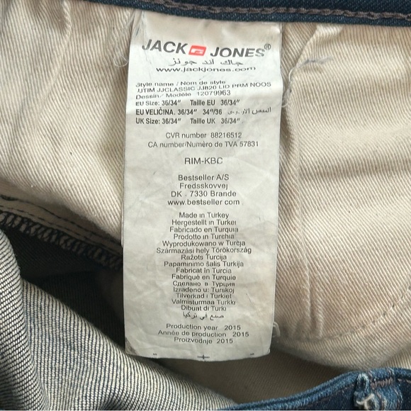 Jack & Jones Slim Fit Tim Button Fly Jeans Premium - Picture 8 of 13